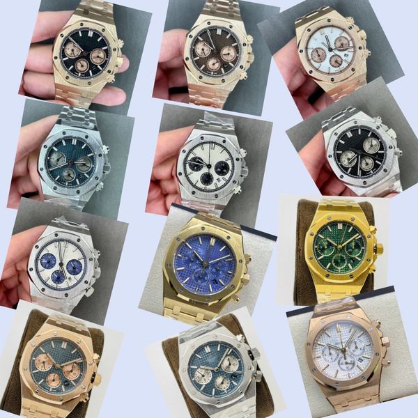 

om 26331or montre de luxe mens watches 41mm 7750 chronograph mechanical movement steel case luxury watch wristwatches, Slivery;brown