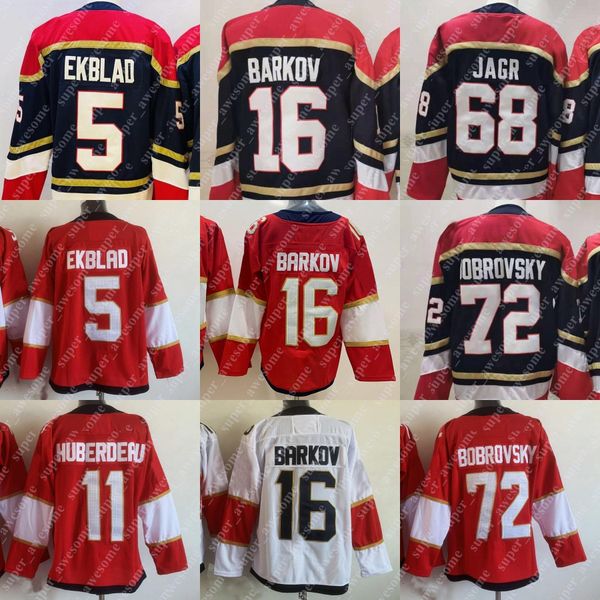 

16 aleksander barkov jersey jonathan huberdeau sergei bobrovsky aaron ekblad hockey jerseys red navy white stitched, Black;red