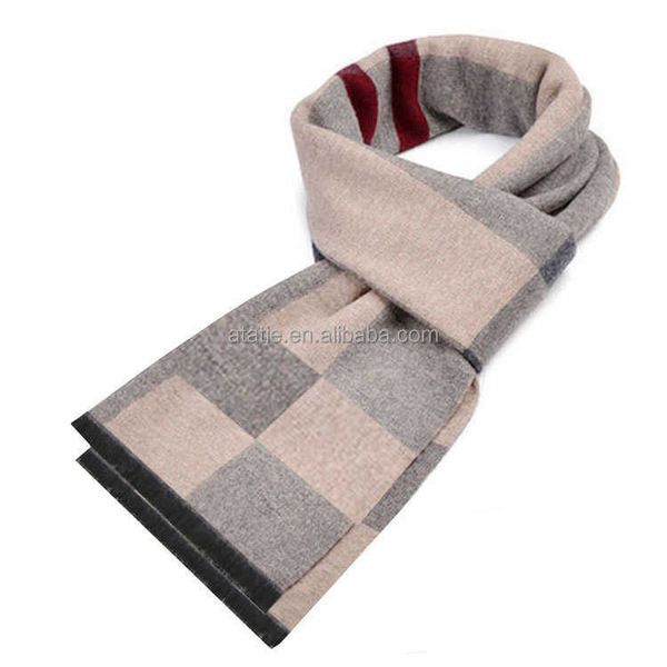 

scarves new men's warm thickened autumn and wter plaid cashmere scarf is in stock, Blue;gray