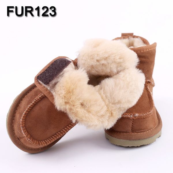 

boots baby snow for boys and girls kids sheepskin real fur shoes children geanuine leather australia 221125, Black;grey