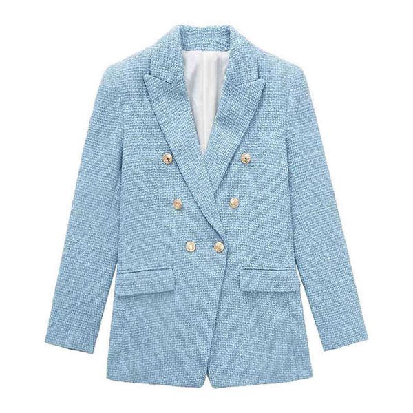 

suit women 2022 fashion new double breasted decorative woven jacket casual retr, White;black