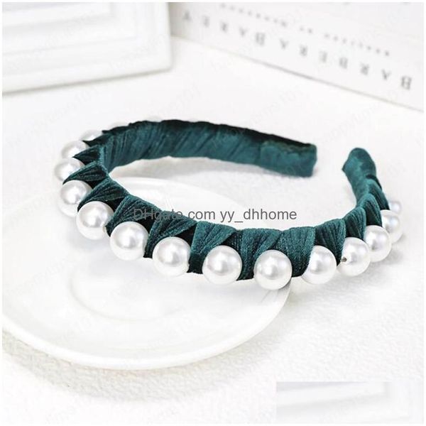 

headbands fashion women hairband pearls headband handmade flannel hair band adt headwear turban accessories drop delive dhaz6, Silver