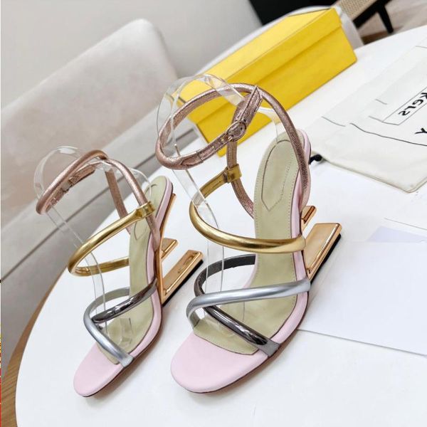

first sculpted high-heeled sandals high f heel open toes thin double twisted bands ankle-strap lambskin leather sandal women luxury des cfmn, Black