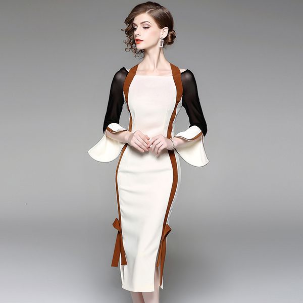 

casual dresses spring style dress with flared sleeves and a style of celebrity 221126, Black;gray