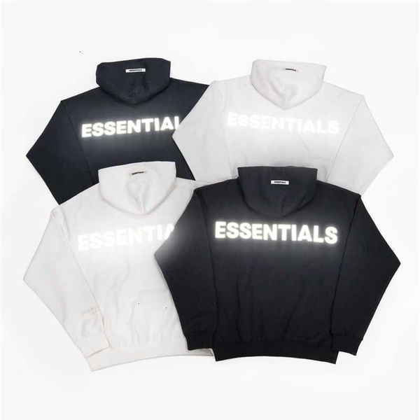 

hoodies hweatshirts feel of god fog double thread essentials back letter reflective sweater men's high street, Black