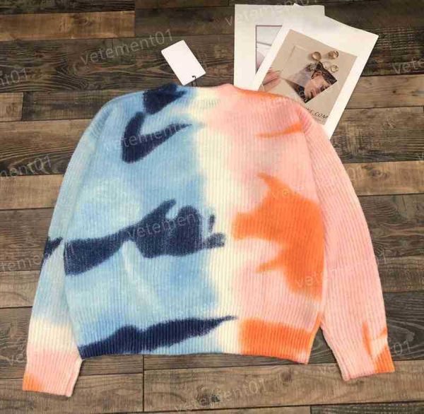 

luxury women sweater blue orange patchwork pattern print thick warm long sleeve t-shirt brand designer womens sweaters sandro 0912, White;black