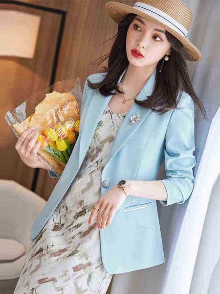 

women blazer tmperament fashion allmatch design new style korean elegant casual solid color single button blazer 2022 j220813, White;black