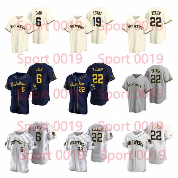 

baseball jerseys christian yelich #22 jersey 19 robin yount 6 lorenzo cain men women youth milwaukee''brewers''jersey 11, Blue;black