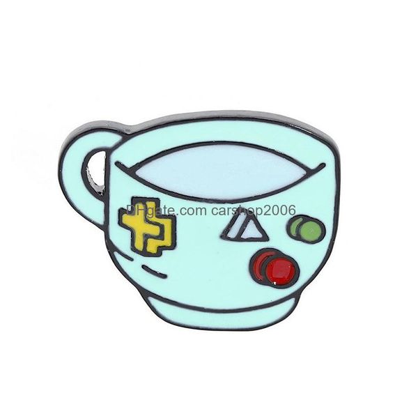 

pins brooches cartoon cute design cup brooches 5pcs set gold plated enamel badges colorf mug alloy pin denim shirt fashion jewelry dhlyp, Gray