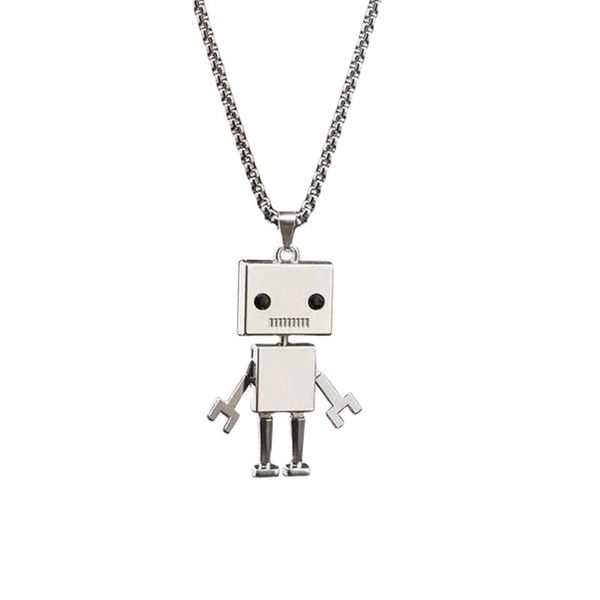 

12pcs hip-hop limb movable cube robot pendant necklace cadena collar hombre colar masculino, Silver