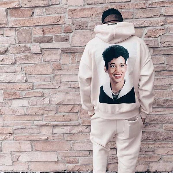 

hoodies hweatshirts fog feel of god double thread essentials portrait reflective loose hoodie for men and women, Black