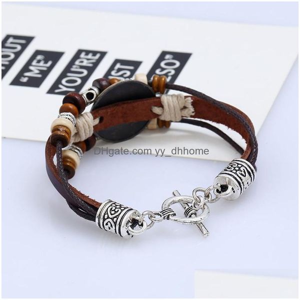 

charm bracelets zodiac bracelet 12 constellation bracelets horoscope punk leather snap button for women men drop delivery jewelry dh29t, Golden;silver