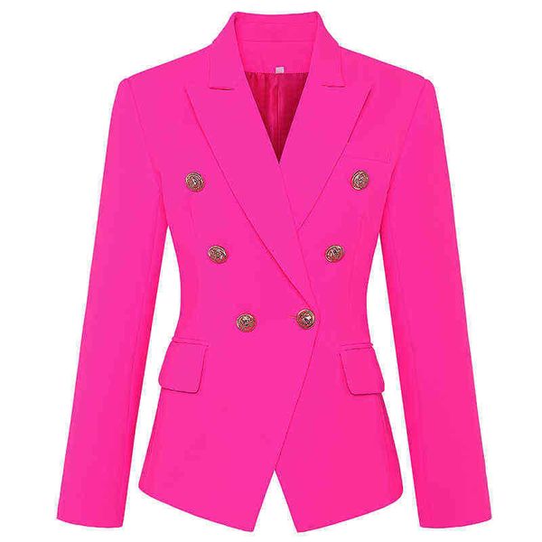 

suit high street 2022 stylish designer blazer women classic double breasted met, White;black