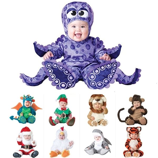 

rompers christmas cartoon dress arrival baby boys girls halloween dinosaur costume romper kids clothing set toddler cosplay tricera 221125, Blue