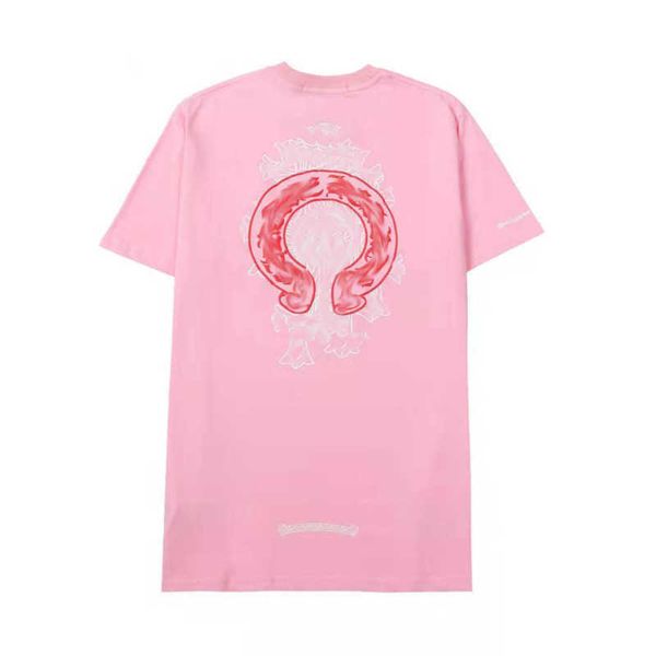 

luxury men's fashion t shirt brand tees men women sanskrit letter sweatshirts short sleeve horseshoe couple t-shirt classic cross tee, White;black