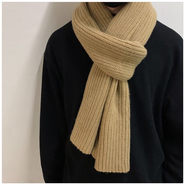 

scarves winter scarf solid knitted men's scarf korean ins thick warm scarf women scarves christmas gift year couples scarves 221128, Blue;gray
