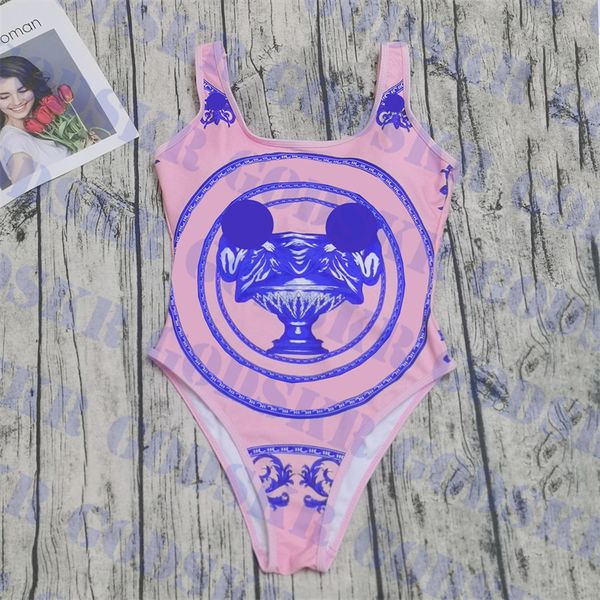 

blue pattern swimwear womens bikini pink one piece swimsuit backless bathing suit, White;black