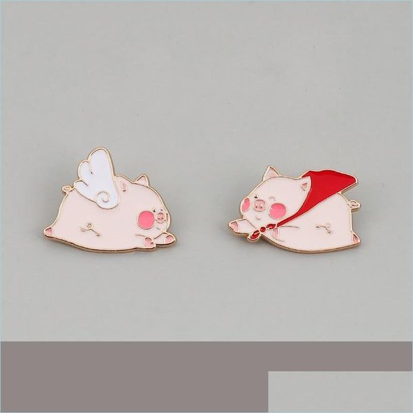 

pins brooches custom animal enamel pins cute flying pig brooches with wings lapel cartoon jewelry gift for kid friend 6200 q dhgarden dhjzd, Gray