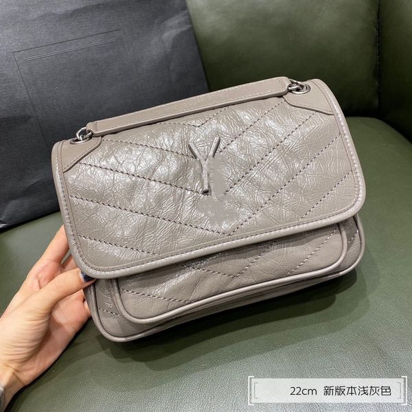 

chains single shoulder slung leather handbag european and american gold hardware trend fashion black cross body bags nice