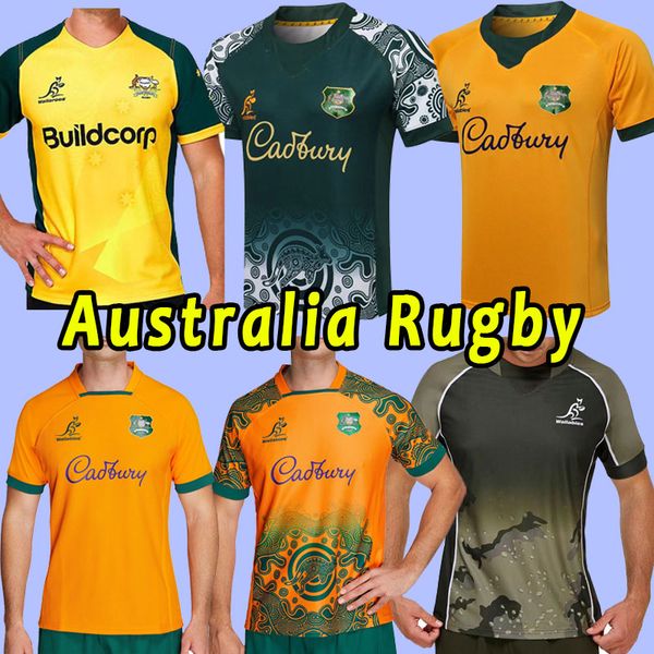 

2022 2023 australia retro rugby jerseys 22 23 home away kangaroos wallaby size s-5xl maillot de national, Black;yellow