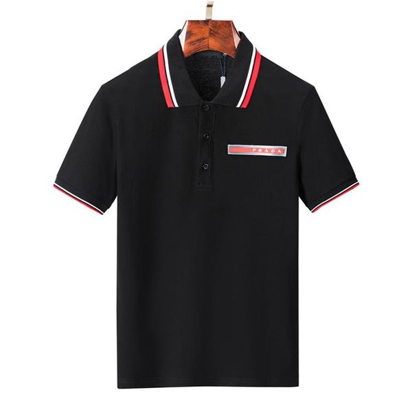 

summer mens stylist polo t shirt tshirt italy clothes short sleeve fashion casual t-shirt sian size m-3xl tee #01, White;black