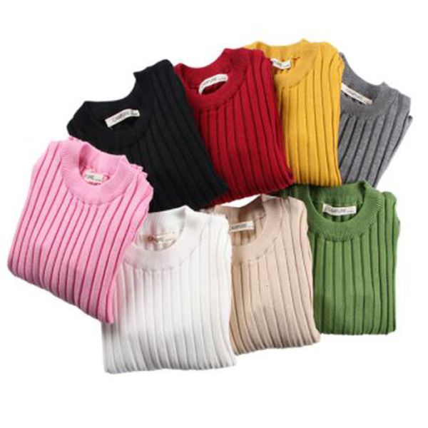 

pullover girls sweaters solid candy color boys autumn knitted baby ribbed sweater kids clothing 221128, Blue