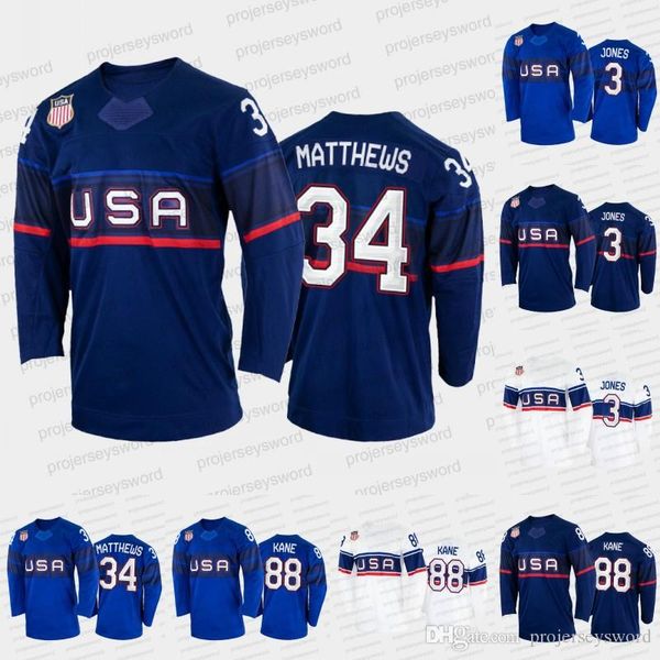 

auston matthews usa 2022 hockey jersey patrick kane cam atkinson adam fox zach werenski charlie mcavoy quinn hughes johnny gaudreau seth jon, Black;red