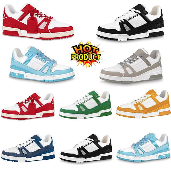 

llv shoes 2022 designer sneaker virgil trainer casual shoes calfskin leather abloh white green red blue letter overlays platform low zo00