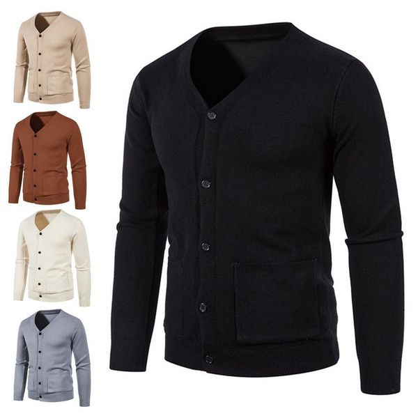 

men's sweaters sweater simple singlebreasted men sweater cardigan autumn coat solid color male sweater for daily wear 221128, White;black
