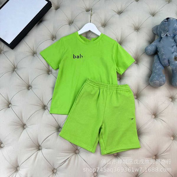 

designer clothing sets children's summer new handsome round neck short sleeve t-shirt western casual pants two-piece set, White