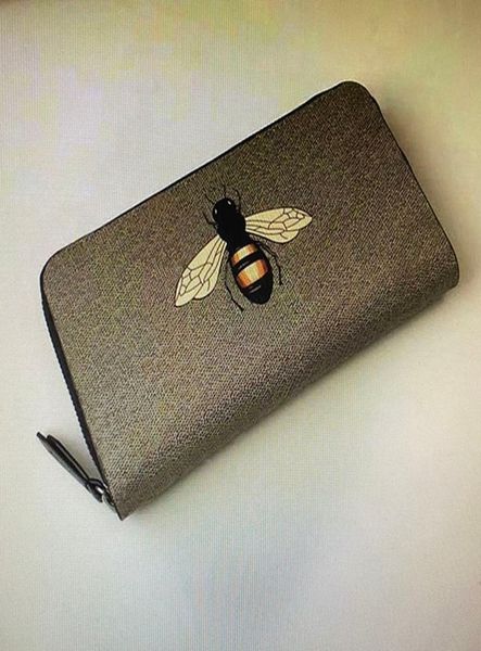 

luxurys designers 451273 men animal long wallet full zip faux canvas wallet snake tiger bee print zippy wallets women purses zippe3802833, Red;black