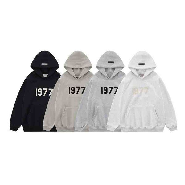 

goddess designer luxury double men's hoodies essential cotton comfortable line sweatshirt of flocking casual loose couple bbqi, Black