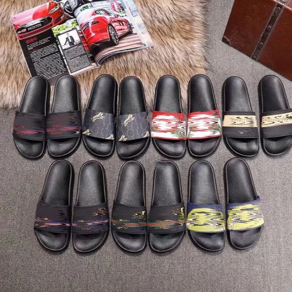 

new slipper men's and women's designer sandals luxury soft-soled beach shoes lettering graffiti thick soles waterproof non-slip ou, Black