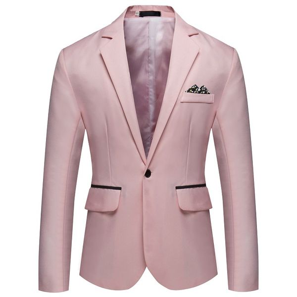 

New European and American men's lapel business casual suit jacket trend clothing, White