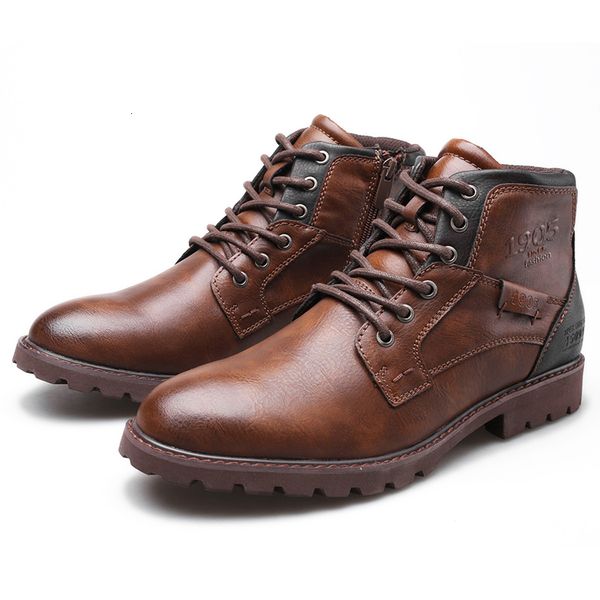 

boots men's ankle for vintage men 2023 autumn winter shoes leather large size 3948 221128, Black