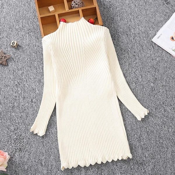 

girl's dresses 213y spring autumn winter baby toddler teenage kids girls knitted children's clothes slim sweater jw4327 221125, Red;yellow