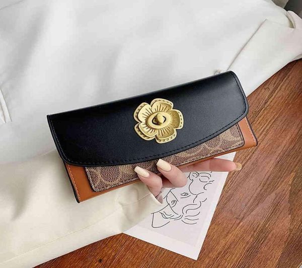 

designer leather card coac h wallet womens mens fashion brands camellia long wallet new multi small card fashionable versatil8257491, Red;black