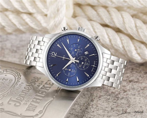 

watches luxury designer six stitches all dial work quartz watch wristwatches 1853 brand steel strap, Slivery;black