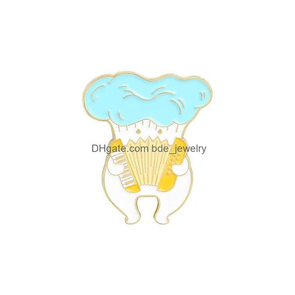 

pins brooches cute mushroom brooch set 5pcs alloy gold plated enamel paint guitar accordion badges for girls pin shirt jewelry gift dhmlb, Gray