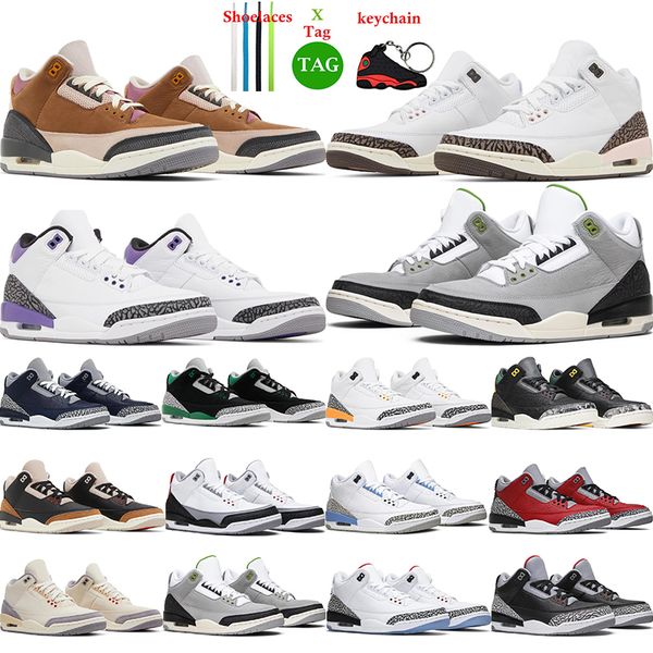 

neapolitan 3 men basketball shoes winterized unc jumpman 3s dark iris cardinal red j3 mocha black cement mens trainers sports sneakers