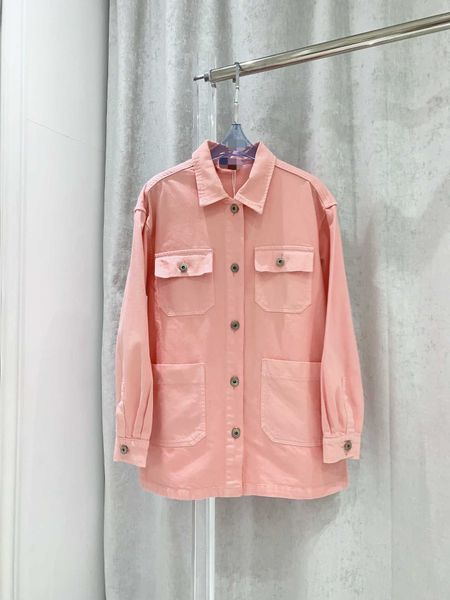 

women's jackets 2022 autumn winter new pink embroidery letter denim coat, Black;brown