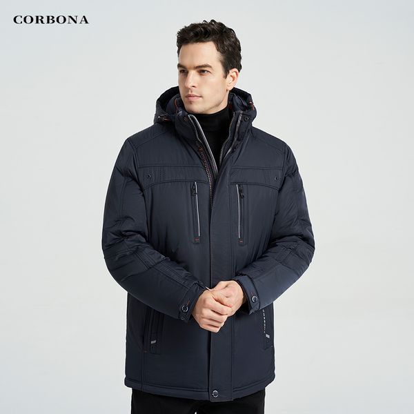 

mens down parkas corbona men winter coat thick long jacket cold weatherproof windbreaker warm parka nice dad gift husband giving navyblue 22, Black