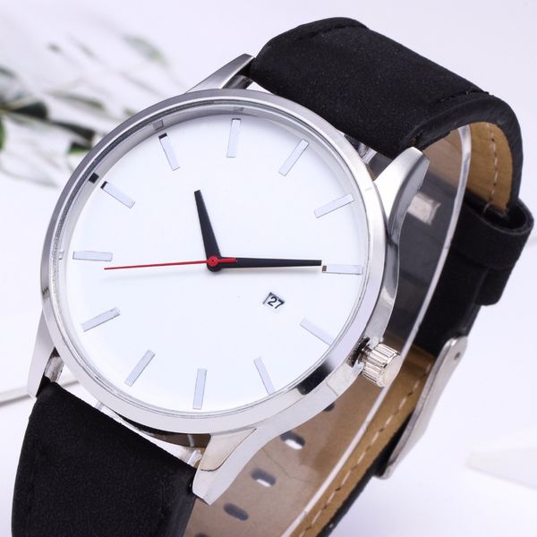 

hbp classic watch for men quartz fashion chronograph clock luxury brand leather men watches sport wristwatch montres de luxe, Slivery;brown