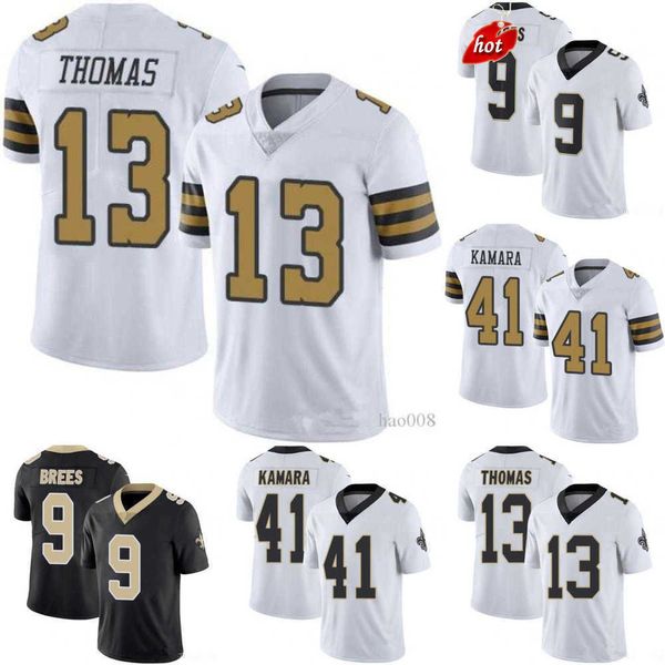 

man football new orleans''saints''jerseys 9 drew brees 41 kamara 13 thomas 7 taysom hill, Black;red