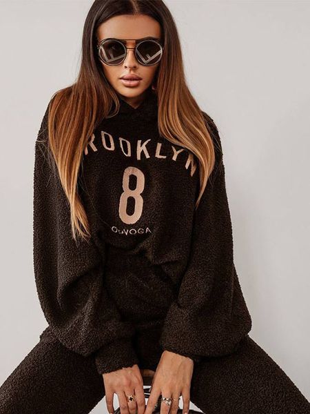 

women s two piece pants women joggers set letter printed long sleeve warm hoodies pencil matching sets casual tracksuits outfits 221125, White