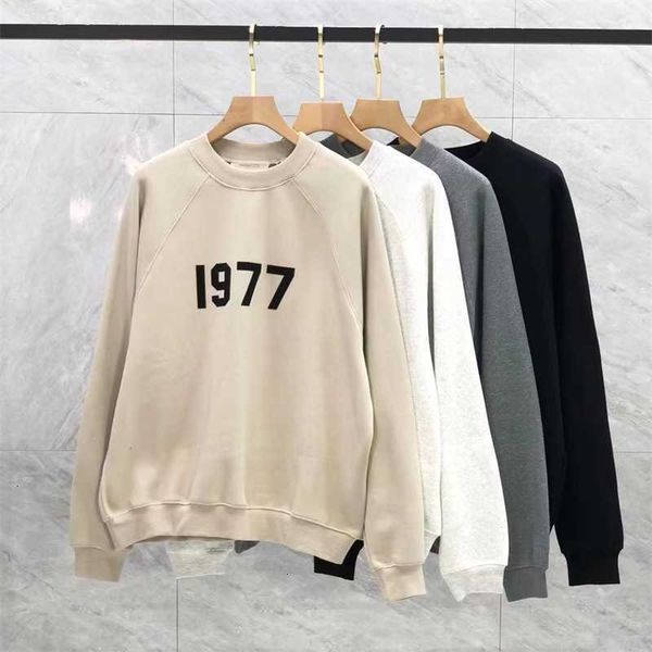 

hoodies hweatshirts advanced version ader double line essentials coat men's high street round neck number 1977 sweater women, Black
