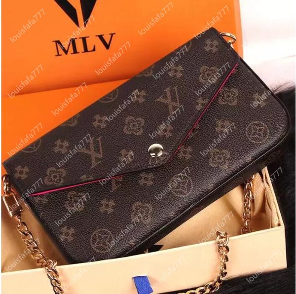 

3pcs genuine leather women luxurys designers bags louise real leather handbags messenger crossbody vutton chain shoulder bag viuton totes wa