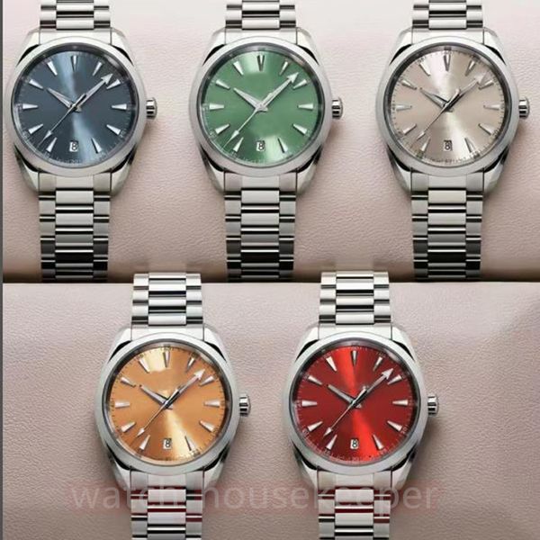 

business men's watch 42mm stainless steel 904l waterproof luminous calendar multi-color dial watch, Slivery;brown
