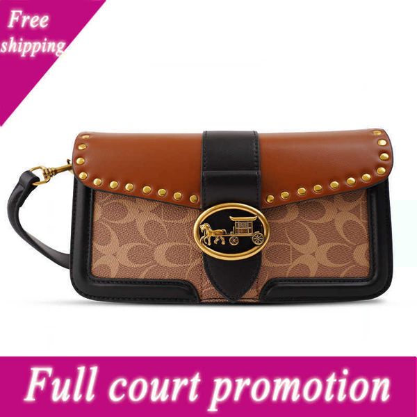 

luxury designer bags hong kong it color contrast old flower underarm rivet bag one shoulder crossbody autumn and winter female