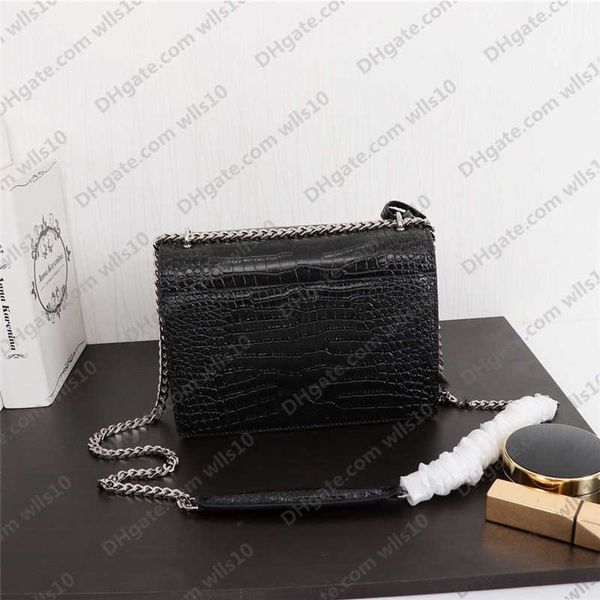 

women bag handbag fashion crossbody genuine leather crocodile pattern chain shoulder bags yb22 messenger clutch cross body